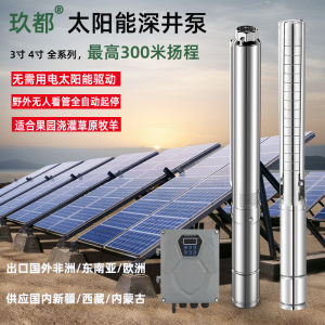 Pumpน้ำแบบสูงพลังงานแสงอาทิตย์แบบติดผนังสแตนเลส DC ปรับความถี่ได้ ปั๊มน้ำแบบมอเตอร์ถาวรสำหรับการเกษตร