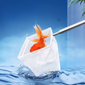Fish Tank Fishing Net 3D Stainless Steel Retractable Portable and Easy-to-use Fish Fishing Net Bag Cleaning Accessories