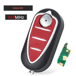 Chìa Khóa Điều Khiển Từ Xa KEYECU 433MHz PCF7946 Chip Flip 3 Nút Dành Cho Alfa Romeo Giulietta Mito 2008-2016 Tương Thích Với Delphi BSI / Marelli BSI