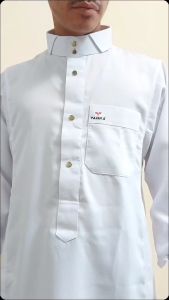 YASUKA GAMIS JUBAH PRIA SLIM FIT MODEL QATARI MANSET LENGAN PANJANG PUTIH