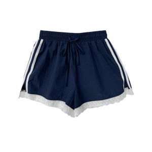 AUDISTY | Quần Short Culottes Thoáng Mát Cao Waisted Kết Hợp Ren Dành Cho Mùa Hè
