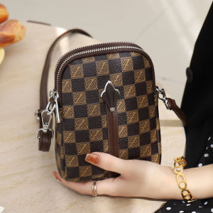 BAORUIFU | 2025 Autumn/Winter New Vertical Phone Bag Retro Print Crossbody Bag