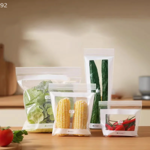 Food Fresh Keeping Bag Transparent Storage Bag Reusable Food Sealing Freshness Bag Leakproof Sealing Bag