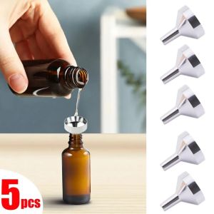 5Pcs Stainless Steel Mini Funnel Kitchen Oil Liquid Funnel with Detachable Filter Wide Mouth Funnel for Canning Kitchen Tools