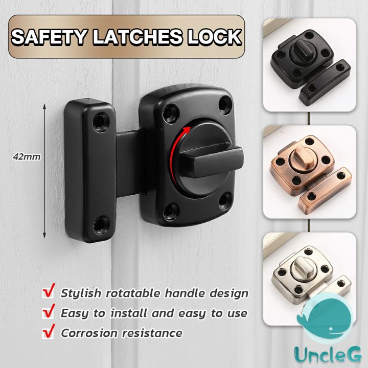 Gate Latch Slide Bolt Latches Lock Universal Twist Lock Zinc Alloy ...