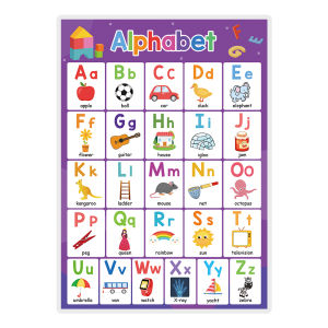 Educational Alphabet Animal Prepositions Fruits Months Seasons Poster A4