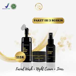 [READY] RGskin Paket Hemat isi 3 Toner Facial wash Night krim RGskin Beaute