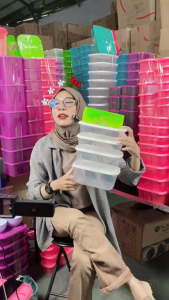 [ CALISTA ] FOOD KONTAINER TOPLES PLASTIK CALISTA TULIP SET ISI 5PCS FOOD CONTAINER PREP KULKAS SET TEMPAT PENYIMPANAN MAKANAN BUAH SAYUR DI KULKAS KUE KERING LEBARAN SET