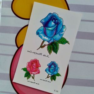 Tato temporer bunga kupu cewek cantik kode E tahan air