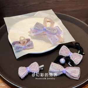 คลิปหนีบผมรูปผีเสื้อสีม่วง 2024 คลิปหนีบผมสไตล์เกาหลี ประดับคริสตัล ใหม่ล่าสุด ราคา 20-24.99 หยวน คลิปหนีบผม