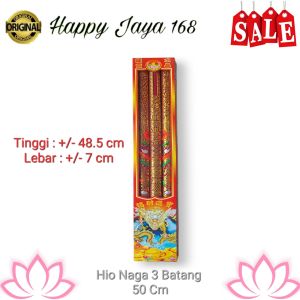 Dupa Hio Naga Kotak Sembahyang Imlek 3 Batang 50 Cm Emas Timbul