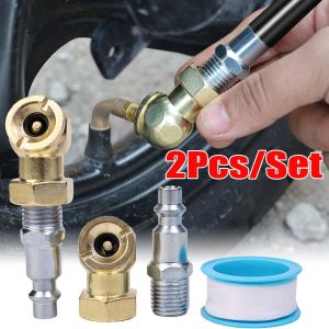 [Pphha] Bơm hơi bơm hơi 1/4inch Bộ Đấu nối nhanh xe di động Lốp xe tải bơm hơi đồng hồ đo áp suất phụ kiện Xe đạp xe máy tự động quả cầu đồng
