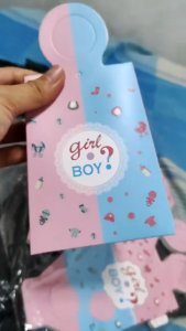 12 pcs Boy Girl Baby Shower Gender Reveal Loot Bag Candy Box Pink Blue Treat Gift Boxes for Birthday Baptism Party Favors Souvenir Giveaway Party Supplies