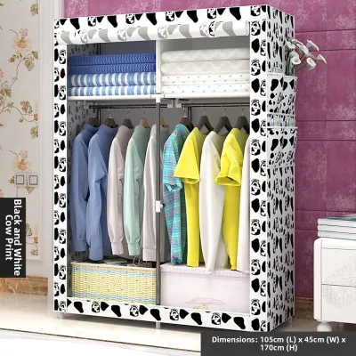 Thickened Simple Assembly Wardrobe Cloth Cabinet Steel Frame Tube Clothes Storage Organizer Adult Furniture Modern Style