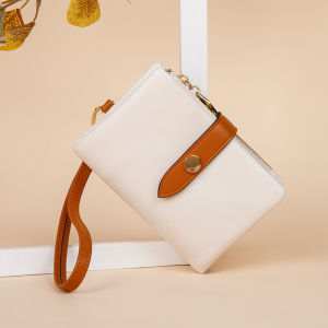 New Women Small Wallet Wrist Strap Short Purse Fashion Three Fold Multiple Coin Purse