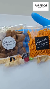 (ชุด 4 แผ่น) ฉลากสติ๊กเกอร์ขนม กันน้ำ100% โลโก้ติดถุงขนม/ถ้วยเค้กขนมปัง น่ารัก ราคาถูก สั่งทำได