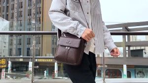New Men's Vintage Shoulder Bag: Waterproof Leather Messenger Bag