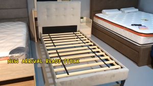 [FREE INSTALLATION] I HOME SINGULAR Luxury Velvet Fabric / Single Bed Frame Katil Bujang Solid Wood