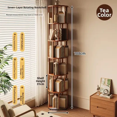 YONGJUE | Rotating Wooden Storage Shelf And Bookshelf For Living Room And Children