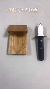 【LocaL Shipping】Vogvigo 2pcs Stainless Steel Oyster Cutter Wooden Handguards Shell Oyster Opening Tool Oyster Cutter Seafood Shell Shucking Opener