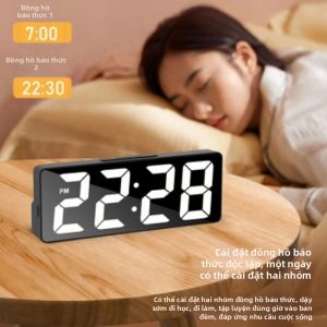 Jiaxun | Đồng Hồ LED Số Đơn Giản Yên Tĩnh Có Đèn Đêm Báo Thức và Nhiệt Độ