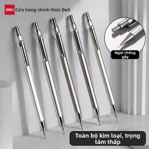 deli | Bút Chì Tự Động HB Kim Loại Cảm Giác Nặng Khắc Được Không Bị Gãy