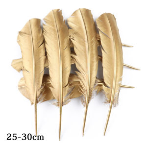50Pcs Natural Turkey Feathers Gold & Silver 25-30cm Fluffy Loose Feather Plumes For Wedding Decor Handmade Fashion Accessories