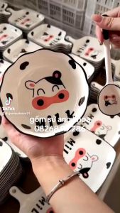 Siêu Sale - Tổng Hợp Bát Đĩa Gốm Sứ Decor Bát Ăn Cơm Bát Ăn Chè Chén Dĩa Dễ Thương Bộ Bò Sữa 5 Món Cực Xinh Yêu