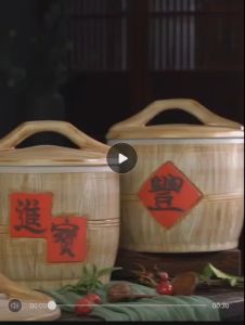 中式景德镇风水陶瓷聚宝盆米缸防潮虫密封家用5kg10kg陶瓷米缸带盖面缸