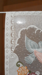 Vitrase tirai gantung kain transparan klasik motif merpati