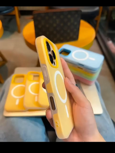 Casing Magsafe Pengisian Daya Magnetik Keras Warna Macaron untuk iPhone 11 13 16 Pro Max 12 14 15 15Pro Max Casing 2 in 1 Silikon Tahan Guncangan Pelindung Penutup Belakang