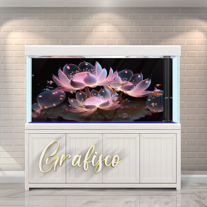 Stiker Background Aquarium Vinyl Premium Tahan Air - Flower Water (FW)