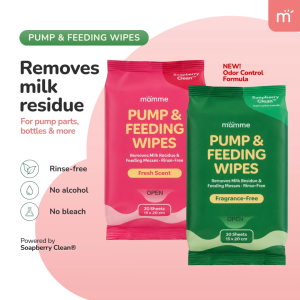 Mamme Pump & Feeding Wipes Fragrance-Free 30 Sheets | Breast Pump & Bottle Wipes | Soapberry Clean
