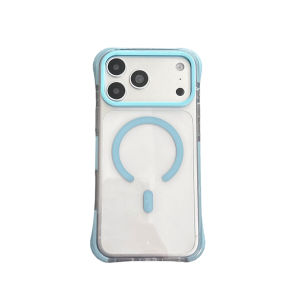 Simple Fashion Transparent For MagSafe Magnetic Phone Case For iPhone 17 16 15 14 13 Pro Max Four Corner Airbag Shockproof Cover