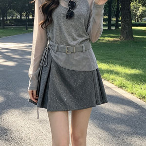 Shalldoer | Mature Elegant Summer Three-Piece Set Thin Cover-Up Tank Top Mini Skirt