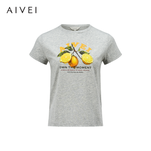 AIVEI | Fresh Lemon Print Short Sleeve T-shirt
