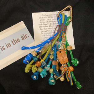 HD10377A3 Lucky Plum Wood Keychain Pendant Bag Accessory Mobile Phone Chain Ethnic Style Car Key Ring Ornament Lucky Charm