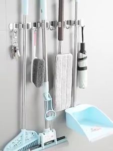 Wall Mount Mop Organizer Holder Broom Hook Stainless Steel Storage Hook Kitchen Bathroom Organization Accessories