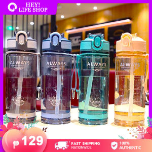 800ML Large Capacity Portable Sports Water Bottle Leak-Proof Pop-up with Straw and Scale Carry Strap BPA-Free Workout Gym Camping Outdoor Accessories