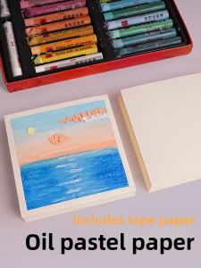 Thickened 350g Artistic Oil Pastel Painting Paper Set Square 10*10cm Canvas Texture Heavy Color Oil Pastel Card DIY Materials