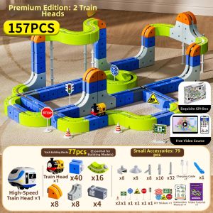 Educational Magnetic Rail Electric Train DIY Building Blocks Toys