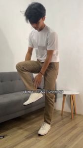 Celana Panjang Chino Polos Casual Pria Premium Quality - Mocha