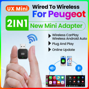 Wireless Carplay Adapte Wireless Android Auto 2In1 Dongle Bluetooth Dongle Plug and Play For Peugeot 208 2008 308S 301 308 SW