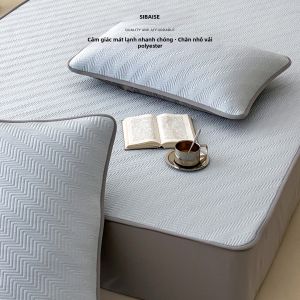 SIBAISE | Bộ Đồ Chăn Ga Gối Cảm Giác Lạnh Mềm Mại 3 Món Có Thể Giặt Máy