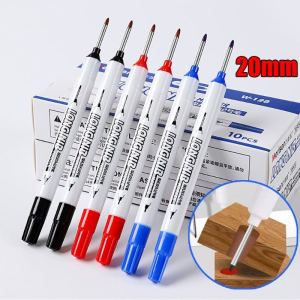 3 ชิ้น 20 มม. หัวปากกามาร์กเกอร์สองหัวแบบยาวรูลึกปากกาเจาะโลหะสำหรับตกแต่งสำหรับงานไม้เครื่องเขียนปากกาทำเครื่องหมาย