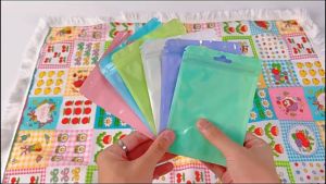 Resealable Smell Proof Ziplock Storage Bags Macaron Color Flat Foil Pouch Food Storage Bags INS Style 10.5x15CM Packaging Bags for Small Business