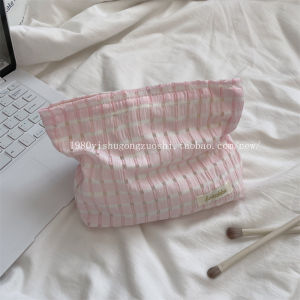 Túi Đựng Mỹ Phẩm Du Lịch Nhỏ Gọn Màu Trơn Kẻ Sọc Túi Xách Tay Dung Tích Lớn Đơn Giản Cho Thanh Thiếu Niên Túi Đựng Mỹ Phẩm Bằng Polyester Hình Vuông