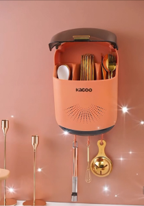 Wall Mounted Dustproof Cutlery Storage Box Utensils Holder Spoon Fork Chopsticks Holder Kotak Penyimpanan dinding kutleri Kotak Simpanan Pinggan Mangkuk Sudu Garpu Perkakas Dapur