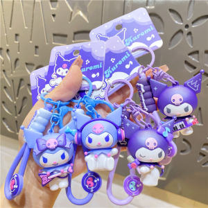 Adorable Sanrio Hello Kitty Cartoon Music Party Keychain Couple Bag Accessories PVC Hardware Creative Gift Keychain