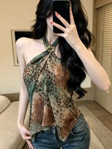 GUZILIAN | Áo Dạ Quấn In Báo Không Tay Mùa Hè Phong Cách Retro